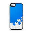 The Blue & White Scattered Puzzle Apple iPhone 5-5s Otterbox Symmetry Case Skin Set