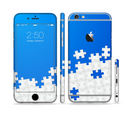 The Blue & White Scattered Puzzle Sectioned Skin Series for the Apple iPhone 6s Plus