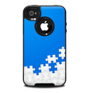 The Blue & White Scattered Puzzle Skin for the iPhone 4-4s OtterBox Commuter Case