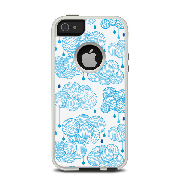 The Blue & White Seamless Ball Illustration Apple iPhone 5-5s Otterbox Commuter Case Skin Set