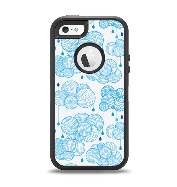 The Blue & White Seamless Ball Illustration Apple iPhone 5-5s Otterbox Defender Case Skin Set