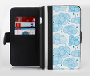 The Blue & White Seamless Ball Illustration Ink-Fuzed Leather Folding Wallet Credit-Card Case for the Apple iPhone 6/6s, 6/6s Plus, 5/5s and 5c