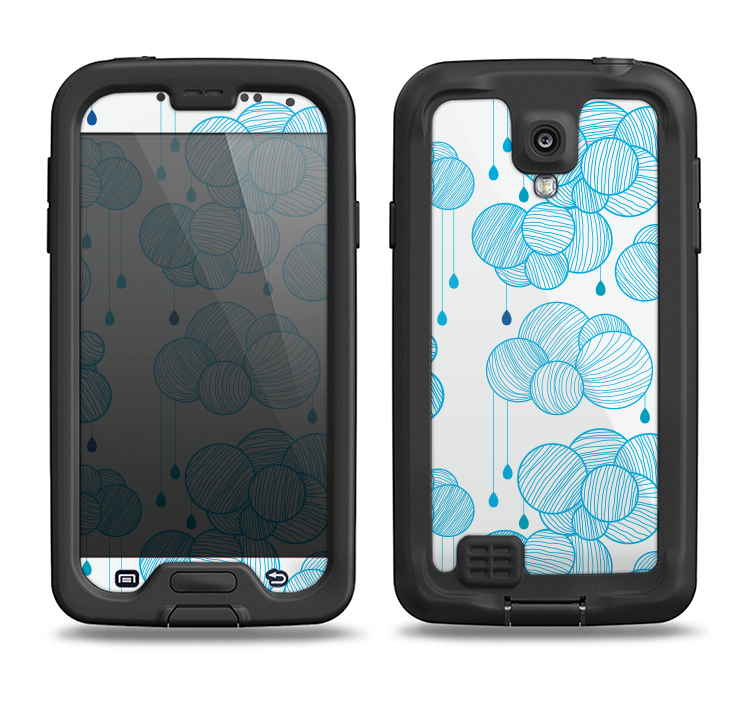The Blue & White Seamless Ball Illustration Samsung Galaxy S4 LifeProof Fre Case Skin Set