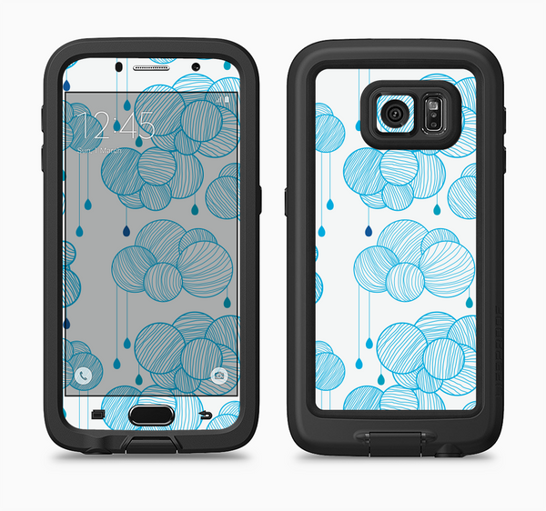 The Blue & White Seamless Ball Illustration Full Body Samsung Galaxy S6 LifeProof Fre Case Skin Kit