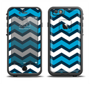 The Blue Wide Chevron Pattern Apple iPhone 6/6s LifeProof Fre Case Skin Set