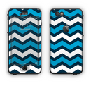 The Blue Wide Chevron Pattern Apple iPhone 6 LifeProof Nuud Case Skin Set