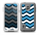 The Blue Wide Chevron Pattern Skin for the Samsung Galaxy S5 frē LifeProof Case