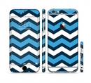 The Blue Wide Chevron Pattern Sectioned Skin Series for the Apple iPhone 6s Plus