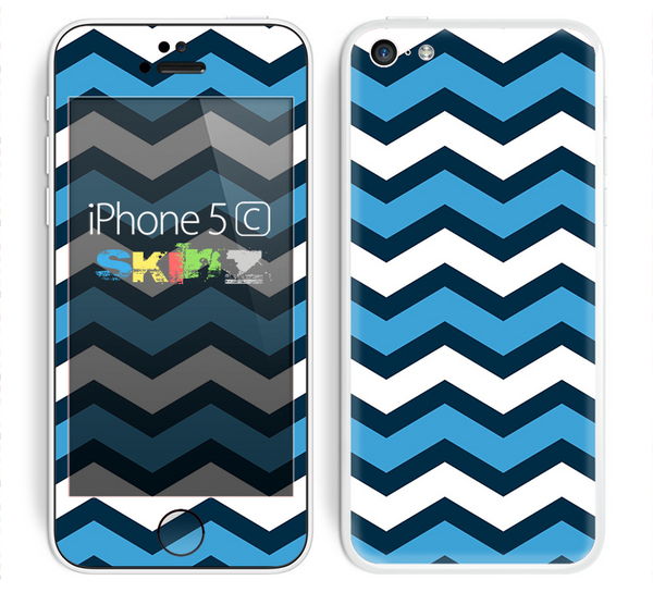 The Blue Wide Chevron Pattern Skin for the Apple iPhone 5c