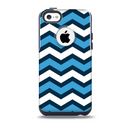 The Blue Wide Chevron Pattern Skin for the iPhone 5c OtterBox Commuter Case