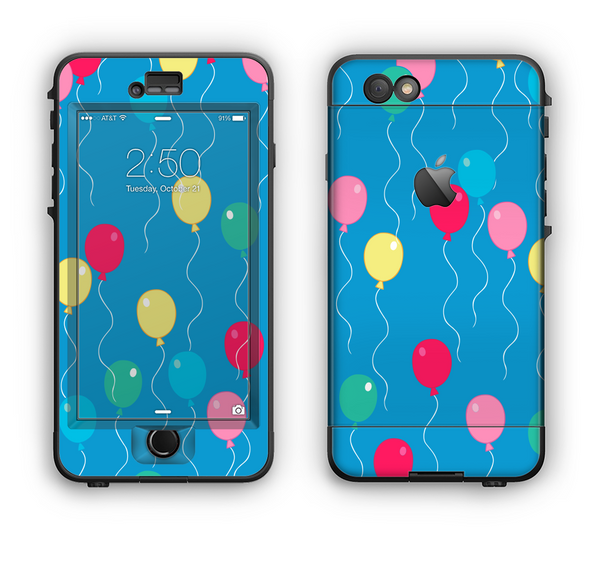 The Blue With Colorful Flying Balloons Apple iPhone 6 LifeProof Nuud Case Skin Set