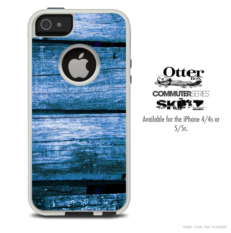 The Blue Wood Slabs Skin For The iPhone 4-4s or 5-5s Otterbox Commuter Case