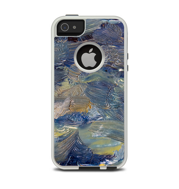 The Blue & Yellow Abstract Oil Painting Apple iPhone 5-5s Otterbox Commuter Case Skin Set