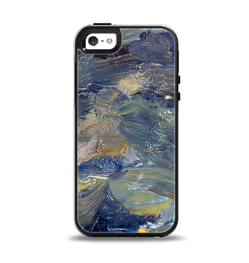 The Blue & Yellow Abstract Oil Painting Apple iPhone 5-5s Otterbox Symmetry Case Skin Set