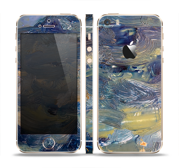 The Blue & Yellow Abstract Oil Painting Skin Set for the Apple iPhone 5s