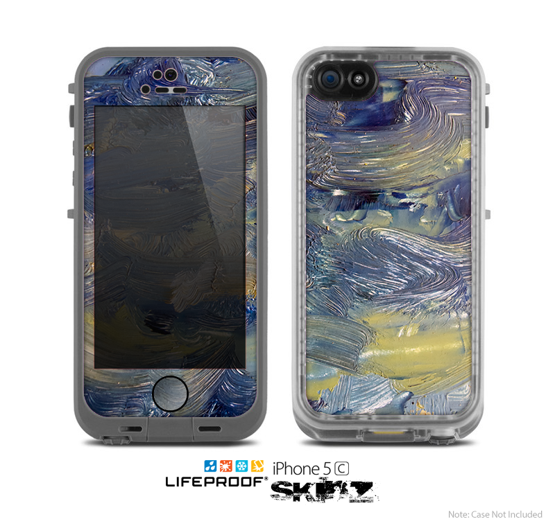 The Blue & Yellow Abstract Oil Painting Skin for the Apple iPhone 5c LifeProof Case