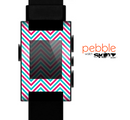 The Blue & Pink Sharp Chevron Pattern Skin for the Pebble SmartWatch