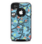 The Blue and Black Branches with Abstract Big Eyed Owls Skin for the iPhone 4-4s OtterBox Commuter Case