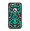 The Blue and Brown Elegant Lace Pattern Apple iPhone 6 Plus Otterbox Defender Case Skin Set