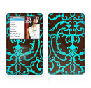 The Blue and Brown Elegant Lace Pattern Skin For The Apple iPod Classic