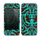 The Blue and Brown Elegant Lace Pattern Skin for the Apple iPhone 4-4s