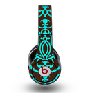 The Blue and Brown Elegant Lace Pattern Skin for the Original Beats by Dre Studio Headphones