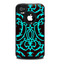 The Blue and Brown Elegant Lace Pattern Skin for the iPhone 4-4s OtterBox Commuter Case