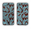 The Blue and Brown Paisley Pattern V4 Apple iPhone 6 LifeProof Nuud Case Skin Set