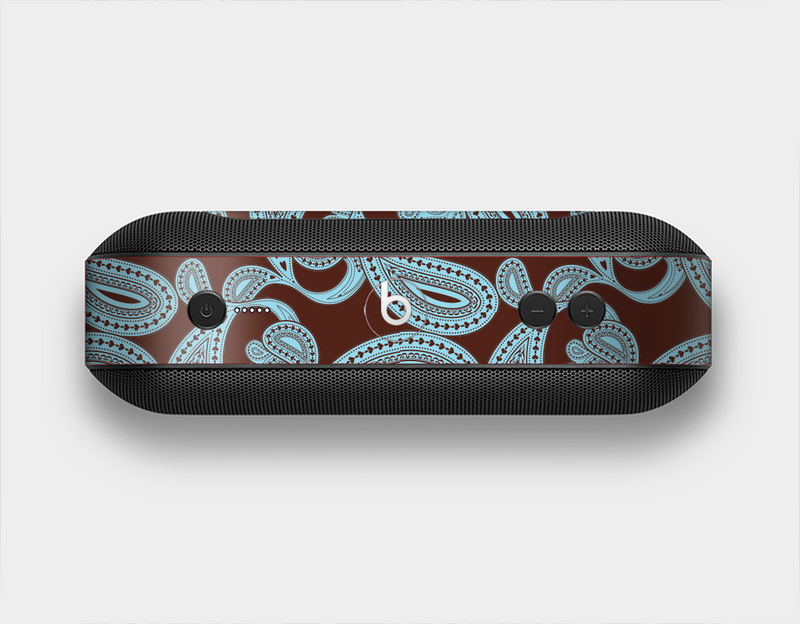 The Blue and Brown Paisley Pattern V4 Skin Set for the Beats Pill Plus