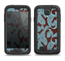 The Blue and Brown Paisley Pattern V4 Samsung Galaxy S4 LifeProof Fre Case Skin Set