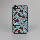 The Blue and Brown Paisley Pattern V4 Skin-Sert for the Apple iPhone 4-4s Skin-Sert Case