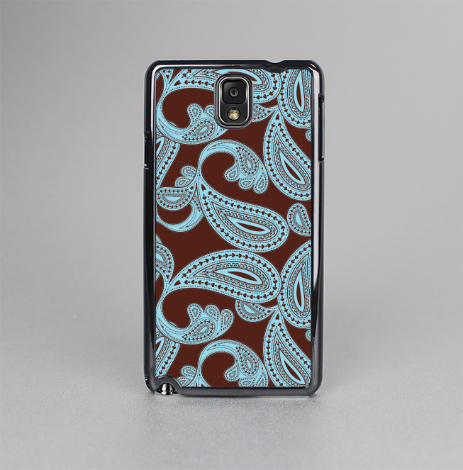 The Blue and Brown Paisley Pattern V4 Skin-Sert Case for the Samsung Galaxy Note 3