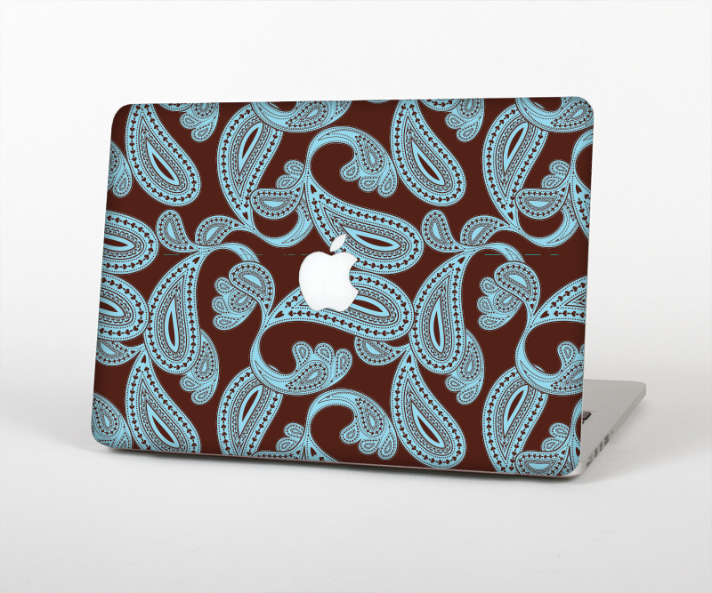 The Blue and Brown Paisley Pattern V4 Skin for the Apple MacBook Pro Retina 13"