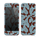 The Blue and Brown Paisley Pattern V4 Skin for the Apple iPhone 5s