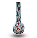 The Blue and Brown Paisley Pattern V4 Skin for the Beats by Dre Mixr Headphones