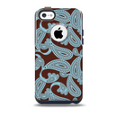 The Blue and Brown Paisley Pattern V4 Skin for the iPhone 5c OtterBox Commuter Case