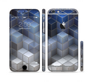 The Blue and Gray 3D Cubes Sectioned Skin Series for the Apple iPhone 6s Plus