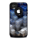 The Blue and Gray 3D Cubes Skin for the iPhone 4-4s OtterBox Commuter Case