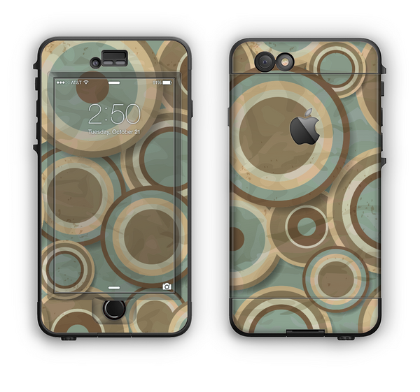 The Blue and Green Overlapping Circles Apple iPhone 6 LifeProof Nuud Case Skin Set