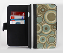 The Blue and Green Overlapping Circles Ink-Fuzed Leather Folding Wallet Credit-Card Case for the Apple iPhone 6/6s, 6/6s Plus, 5/5s and 5c