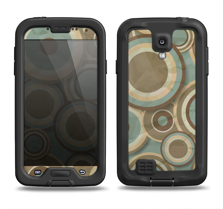 The Blue and Green Overlapping Circles Samsung Galaxy S4 LifeProof Fre Case Skin Set