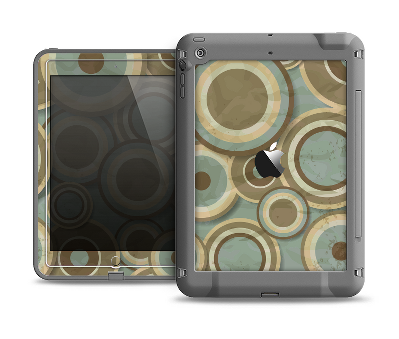 The Blue and Green Overlapping Circles Apple iPad Air LifeProof Fre Case Skin Set