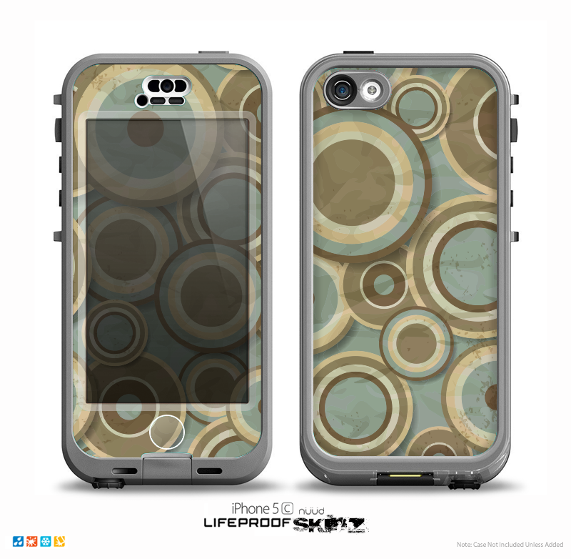 The Blue and Green Overlapping Circles Skin for the iPhone 5c nüüd LifeProof Case