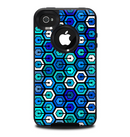 The Blue and Green Vibrant Hexagon Skin for the iPhone 4-4s OtterBox Commuter Case