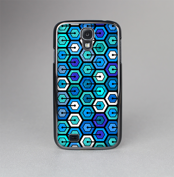 The Blue and Green Vibrant Hexagons Skin-Sert Case for the Samsung Galaxy S4