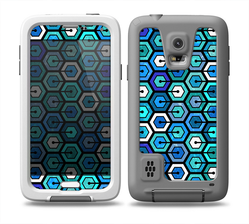 The Blue and Green Vibrant Hexagons Skin Samsung Galaxy S5 frē LifeProof Case