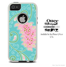 The Pink & Teal Paisley Design Skin For The iPhone 4-4s or 5-5s Otterbox Commuter Case