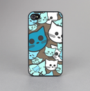 The Blue and Pink Vector Faced Cats Skin-Sert for the Apple iPhone 4-4s Skin-Sert Case