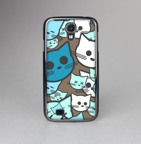 The Blue and Pink Vector Faced Cats Skin-Sert Case for the Samsung Galaxy S4
