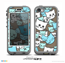 The Blue and Pink Vector Faced Cats Skin for the iPhone 5c nüüd LifeProof Case